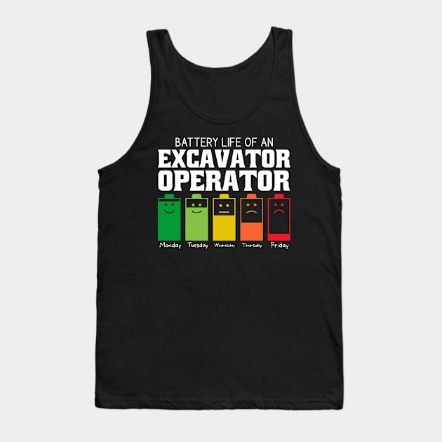 Battery Life Of An Excavator Operator Tank Top by Stay Weird